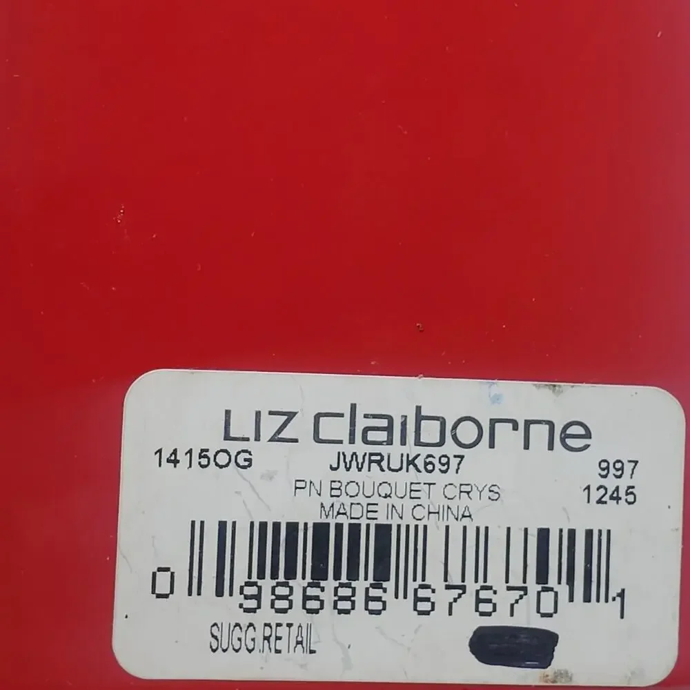 Liz Claiborne Mixed metal and Rhinestone Brooch New in Box